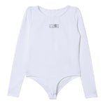 Maison Margiela Body Manica Lunga tinta unita con Stampa Logo Bianco per Bambina M60911 BIANCO MAISON MARGIELA 