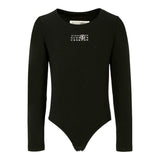 Maison Margiela Body Manica Lunga tinta unita con Stampa Logo Nero per Bambina M60911X NERO MAISON MARGIELA 