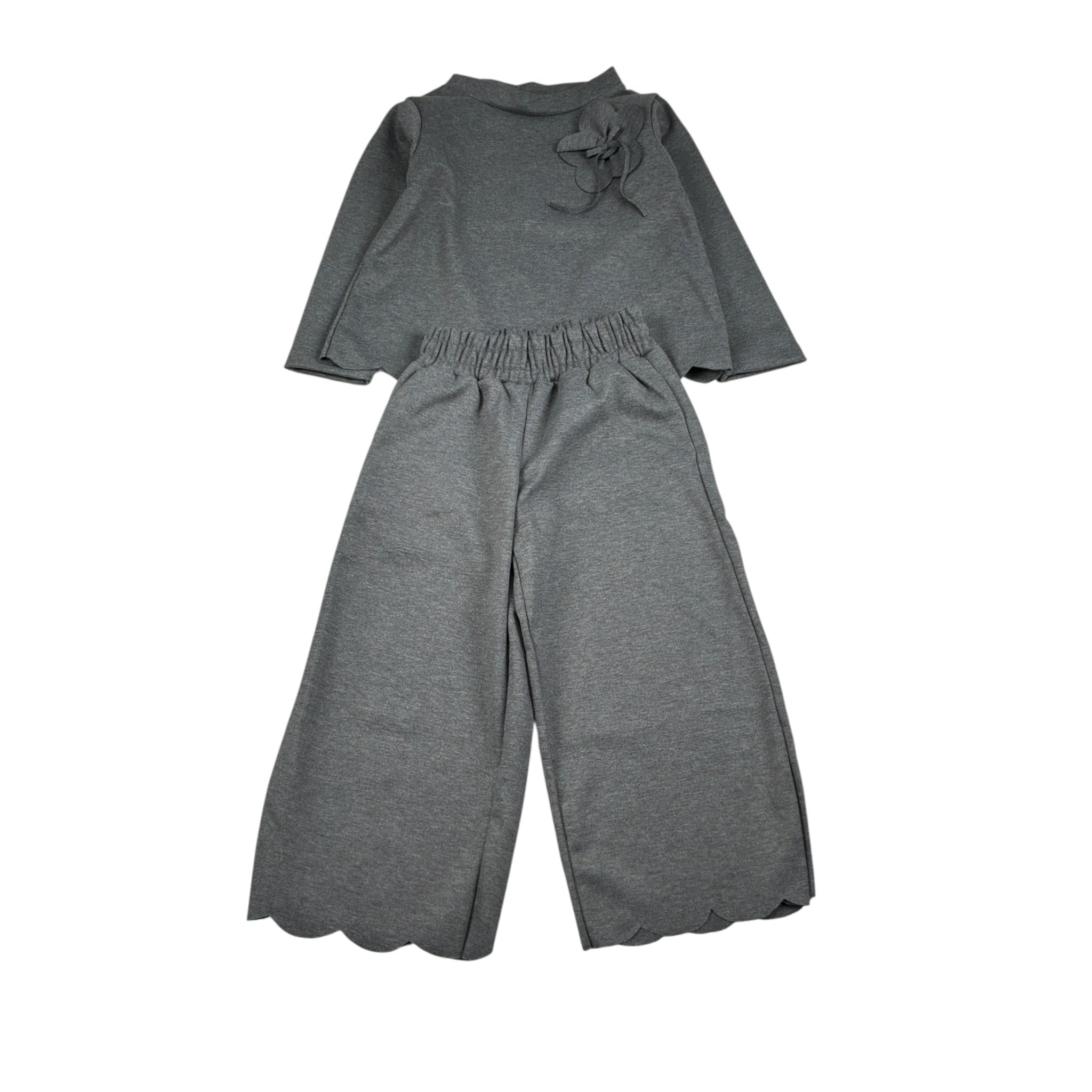 Malvi & Co Completo 2Pz tinta unita Felpa-Pantalone Grigio per Bambina F25M034CAWX GRIGIO MALVI & CO 