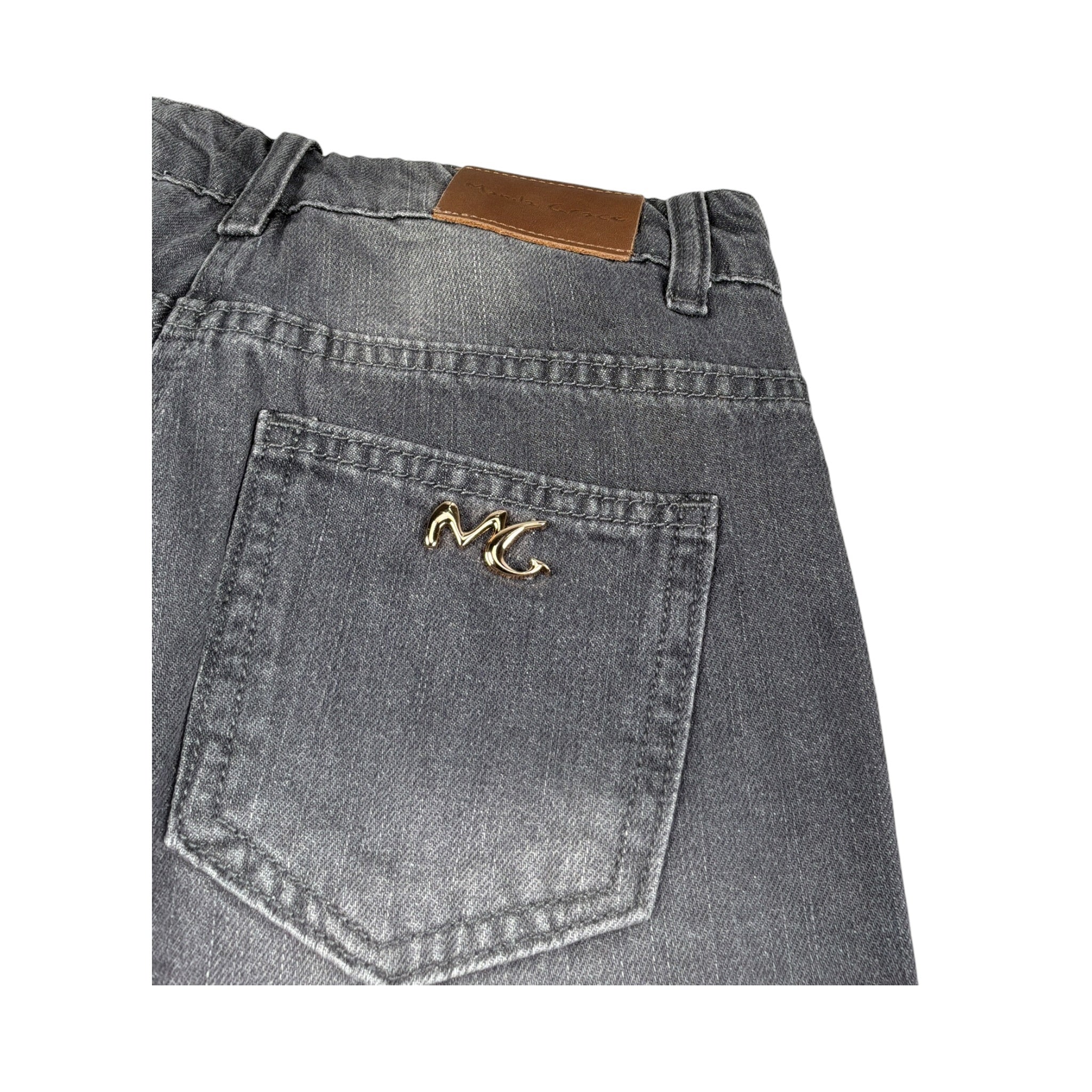 Manila Grace Jeans tinta unita Modello Palazzo Grigio per Bambina M2821W25 GRIGIO MANILA GRACE 