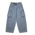 Manila Grace Jeans tinta unita Modello Palazzo Azzurro per Bambina M2928W25 AZZURRO MANILA GRACE 