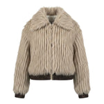Manila Grace Pelliccia tinta unita con Zip Beige per Bambina M2951W25 BEIGE MANILA GRACE 