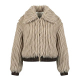 Manila Grace Pelliccia tinta unita con Zip Beige per Bambina M2951W25 BEIGE MANILA GRACE 