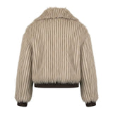 Manila Grace Pelliccia tinta unita con Zip Beige per Bambina M2951W25 BEIGE MANILA GRACE 