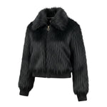 Manila Grace Pelliccia tinta unita con Zip Nero per Bambina M2951W25 NERO MANILA GRACE 