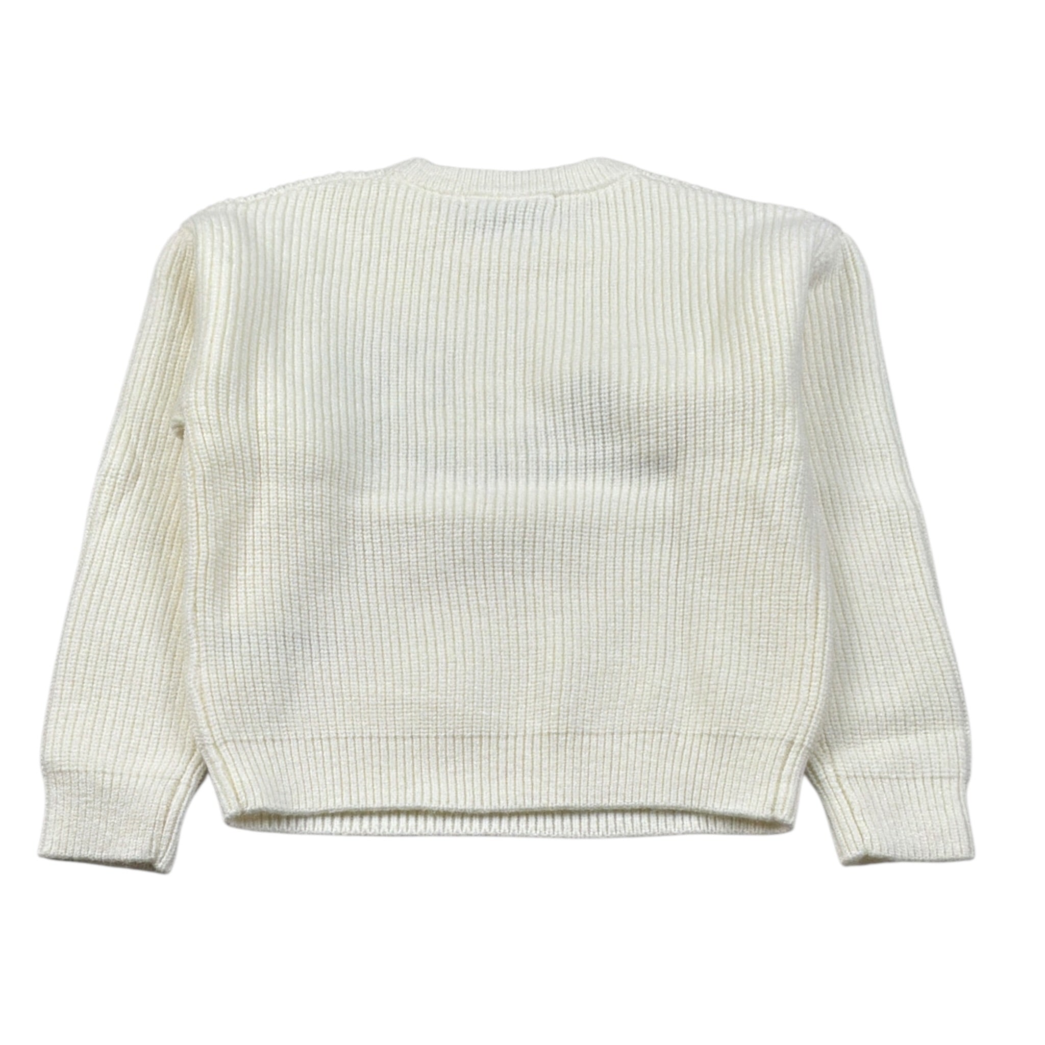 Manila Grace Maglia Girocollo tinta unita con Ricami Panna per Bambina MB3039W25 PANNA MANILA GRACE 