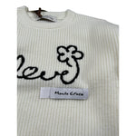 Manila Grace Maglia Girocollo tinta unita con Ricami Panna per Bambina MB3039W25 PANNA MANILA GRACE 
