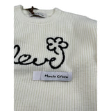 Manila Grace Maglia Girocollo tinta unita con Ricami Panna per Bambina MB3039W25 PANNA MANILA GRACE 