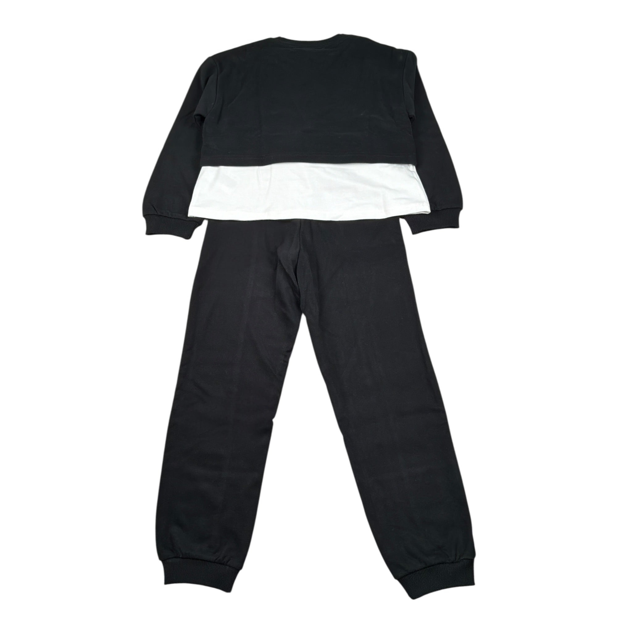 Manila Grace Completo 2 Pezzi Felpa-Pantalone tinta unita Nero per Bambina MB3065W25 NERO MANILA GRACE 
