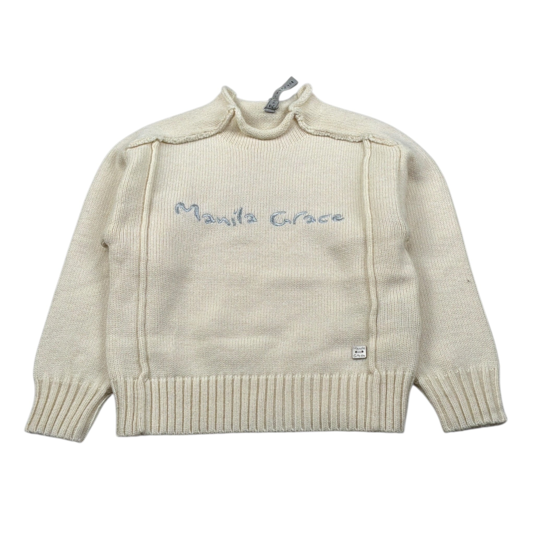 Manila Grace Maglia Mezzocollo tinta unita Crema per Bambina MFBF24M212 CREMA MANILA GRACE 
