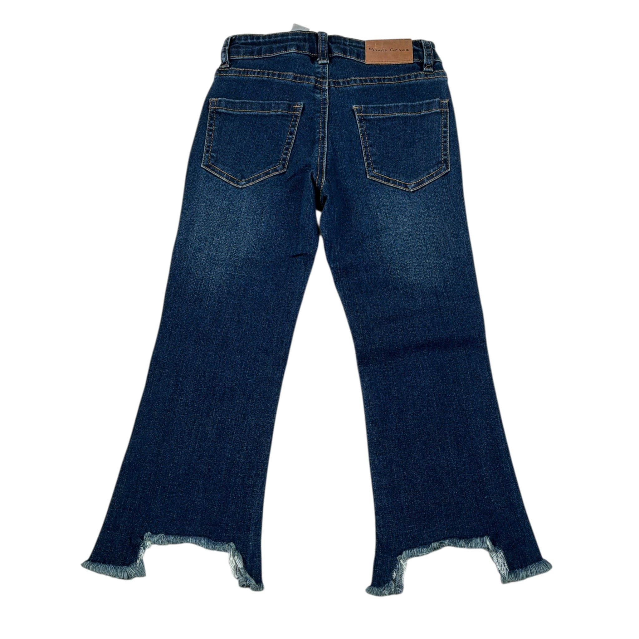 Manila Grace Jeans tinta unita con Girovita Regolabile Blu per Bambina MFBF24P246 BLU MANILA GRACE 