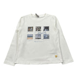 Manila Grace Shirt Girocollo tinta unita con Stampe Panna per Bambina MFBF24T242 PANNA MANILA GRACE 