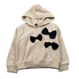 Manila Grace Felpa Chiusa con Cappuccio tinta unita con Fiocchi Beige per Bambina MFBF24W257 BEIGE MANILA GRACE 