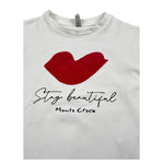 Manila Grace Shirt Girocollo tinta unita con Stampa Bianco per Bambina MFBFT248N BIANCO MANILA GRACE 