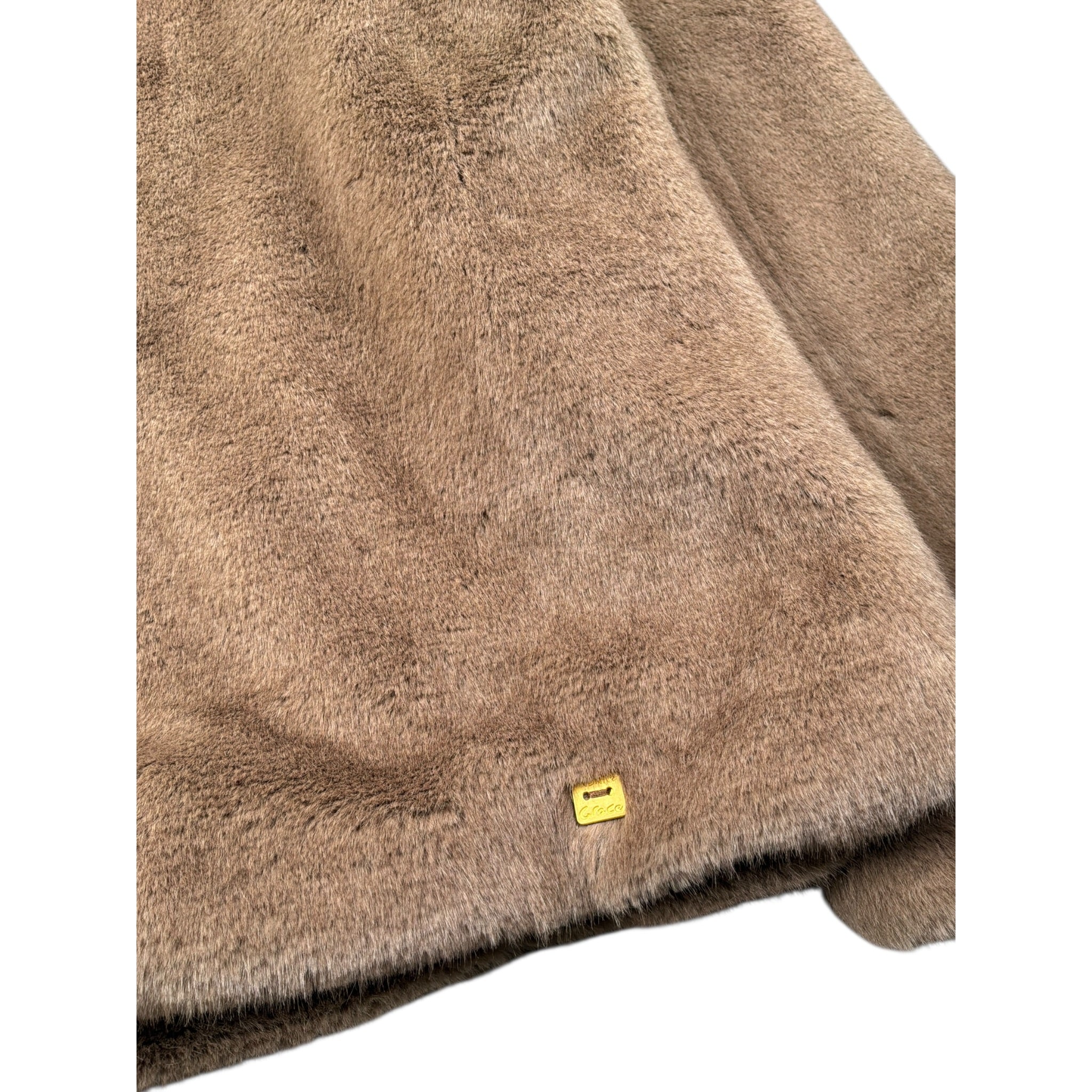 Manila Grace Pelliccia tinta unita con Cappuccio Beige per Bambina MFJF24C059 BEIGE MANILA GRACE 