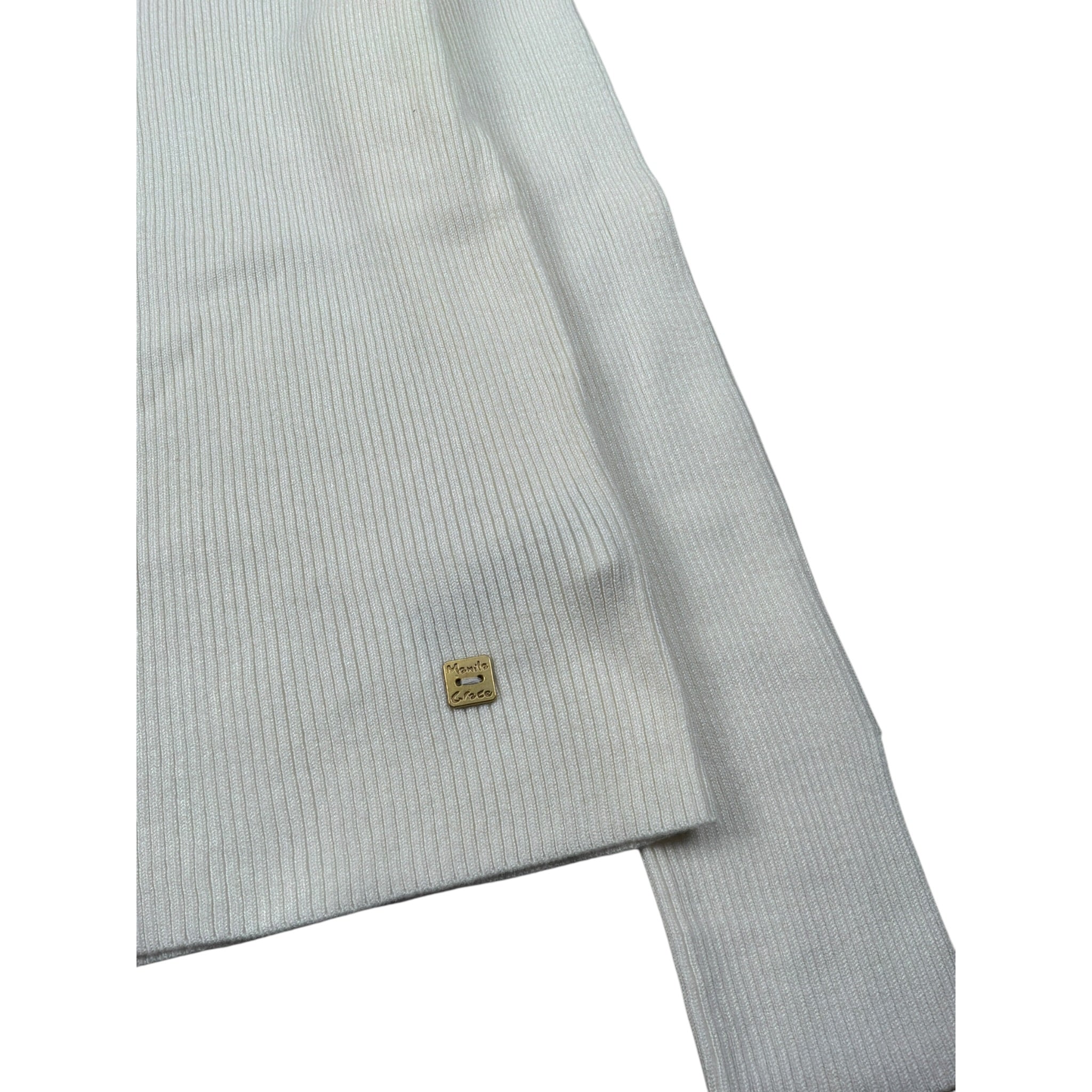 Manila Grace Maglia tinta unita Mezzo Collo Panna per Bambina MFJF24M070 PANNA MANILA GRACE 