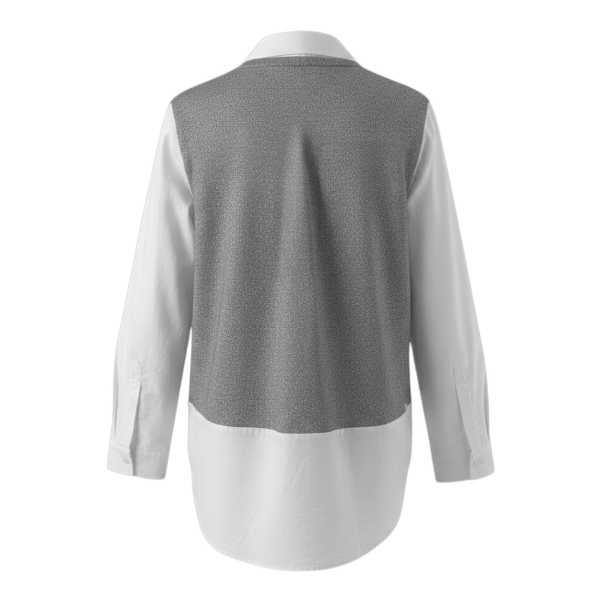 Manila Grace Maglia con Camicia Incorporata Bicolore Grigio per Bambina MFJF24M099 GRIGIO MANILA GRACE 