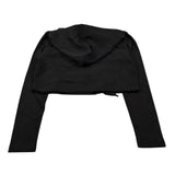 Manila Grace Maglia Ad Incrocio tinta unita con Cappuccio Nero per Bambina MFJF24M136 NERO MANILA GRACE 