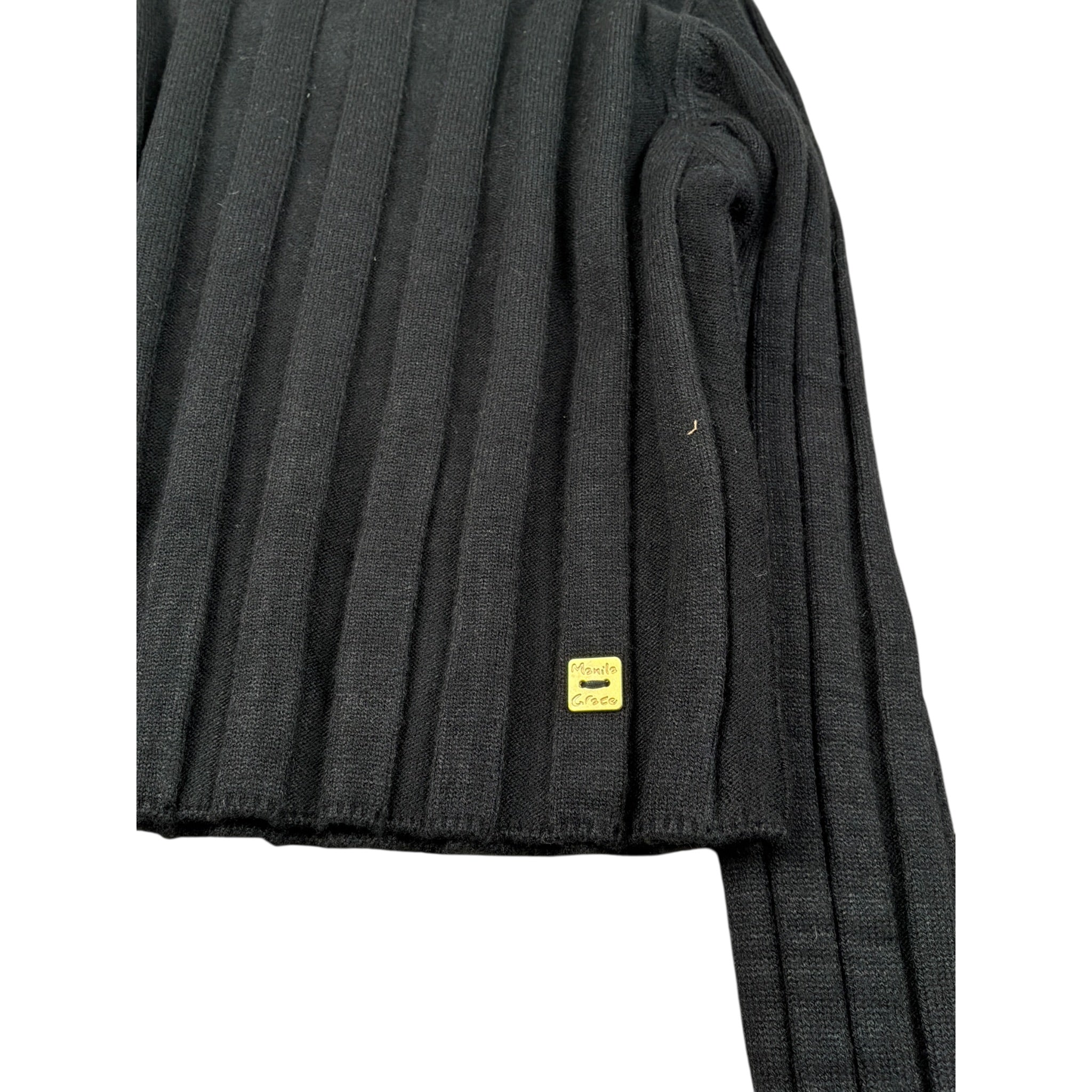 Manila Grace Maglia tinta unita Mezzo Collo Nero per Bambina MFJF24M174 NERO MANILA GRACE 