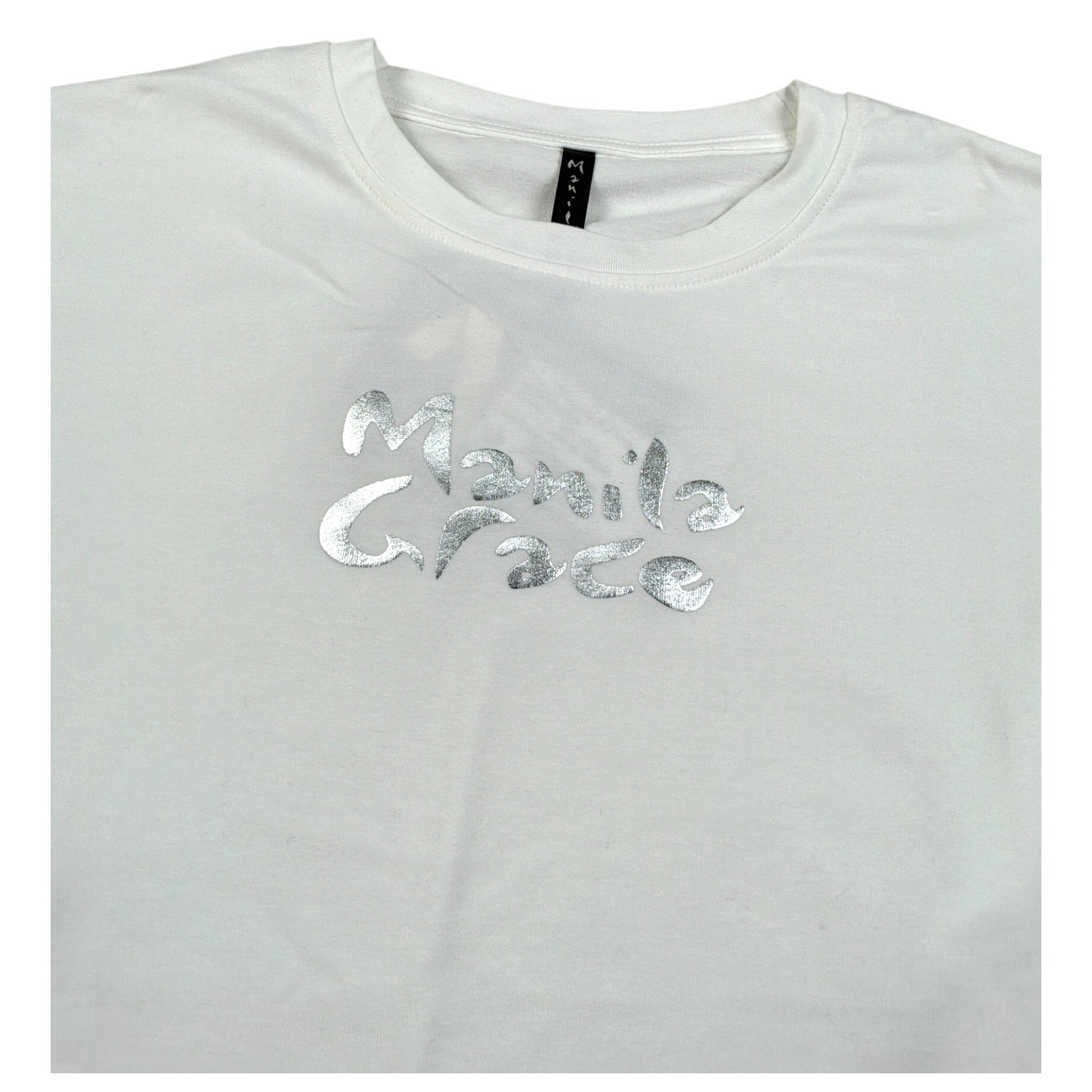Manila Grace Shirt Girocollo tinta unita con Logo Bianco per Bambina MFJF24T054 BIANCO MANILA GRACE 