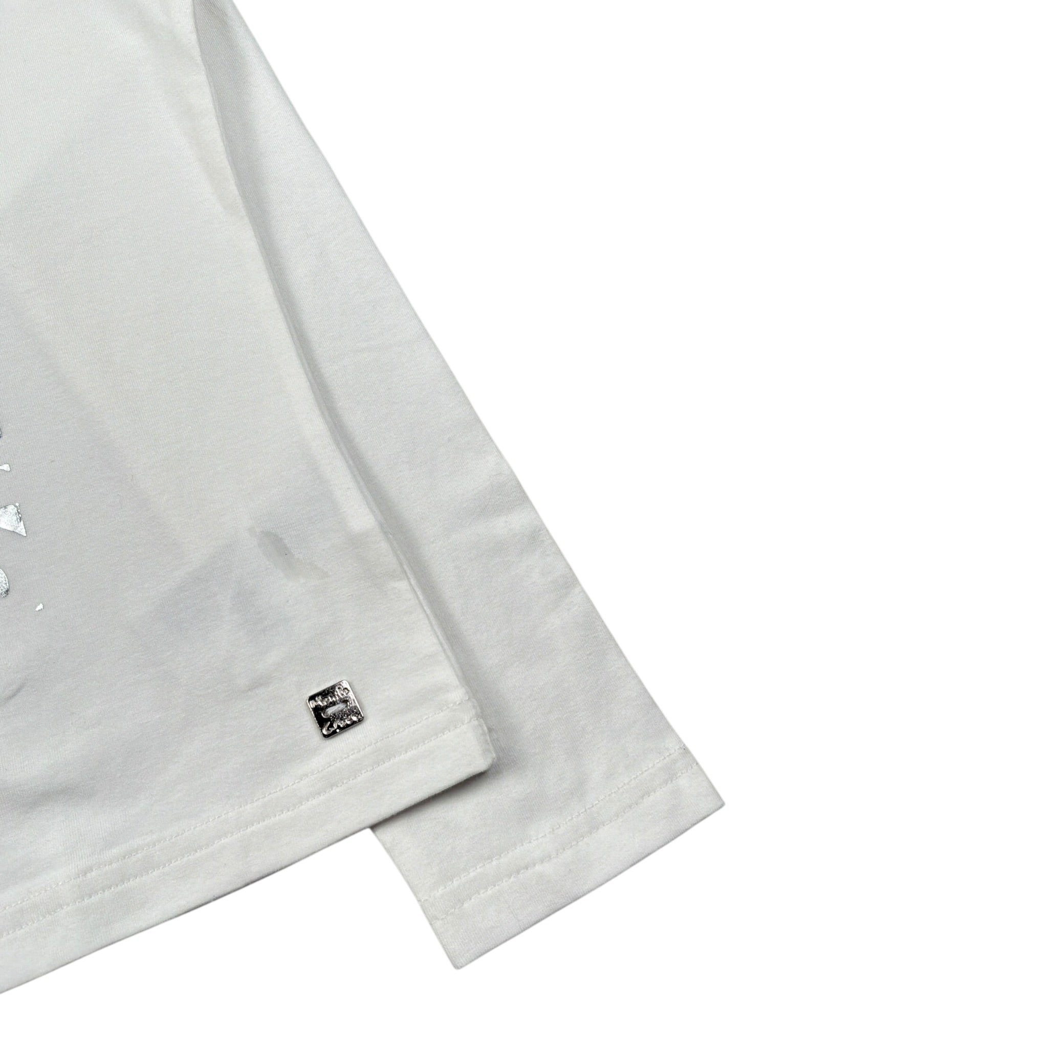 Manila Grace Shirt Girocollo tinta unita con Stampa Bianco per Bambina MFJF24T055 BIANCO MANILA GRACE 
