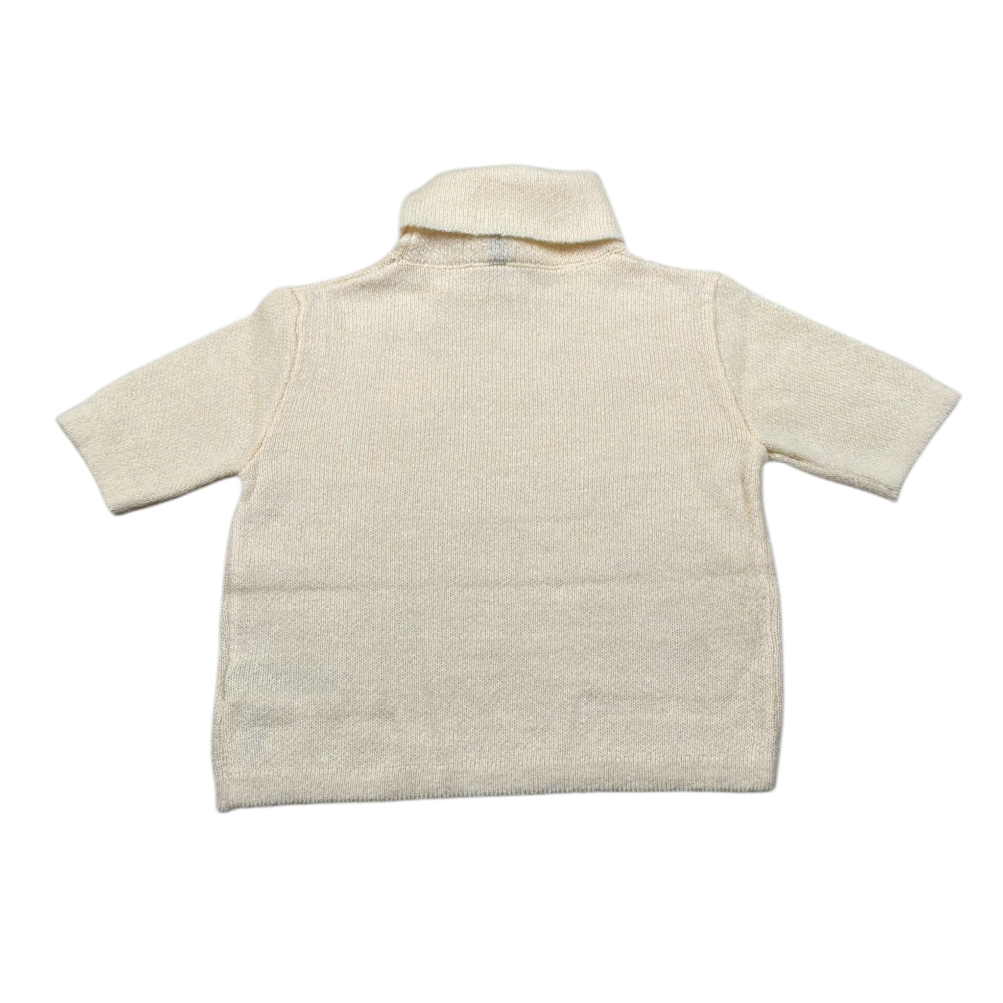 Manila Grace Maglia Mezza Manica tinta unita con Colo Alto Panna per Bambina MFJF4M185 PANNA MANILA GRACE 