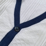 Manuel & Frank Cardigan tinta unita con Profili In Contrasto Bianco per Bambino MF4255R BIANCO MANUEL & FRANK 