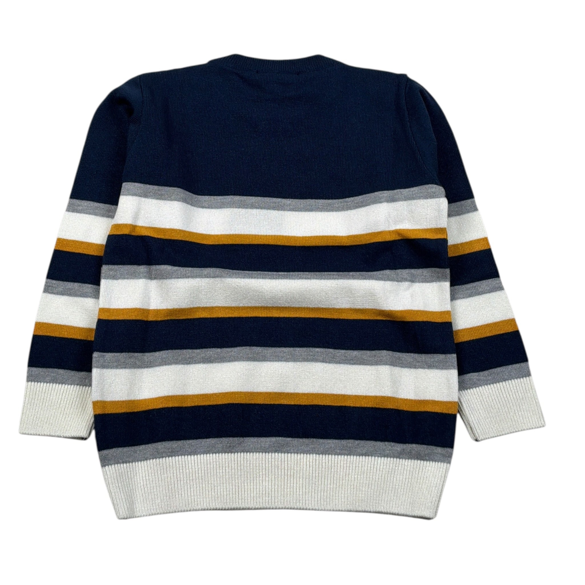 Manuel & Frank Maglia Tricolore Girocollo con Fantasia A Righe Blu per Bambino MF4321B BLU MANUEL & FRANK 