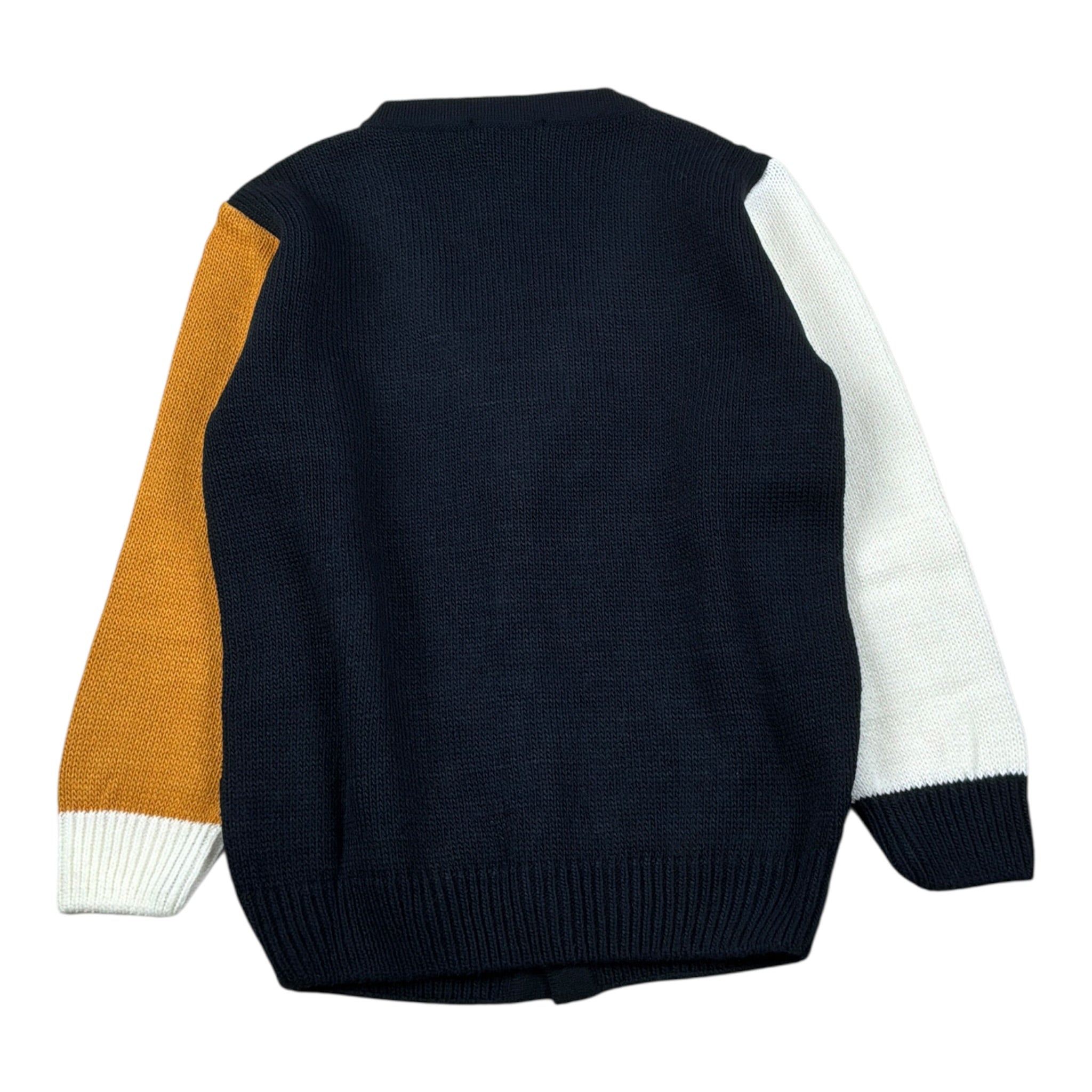 Manuel & Frank Cardigan Tricolore con Bottoni Blu per Bambino MF4371B BLU MANUEL & FRANK 