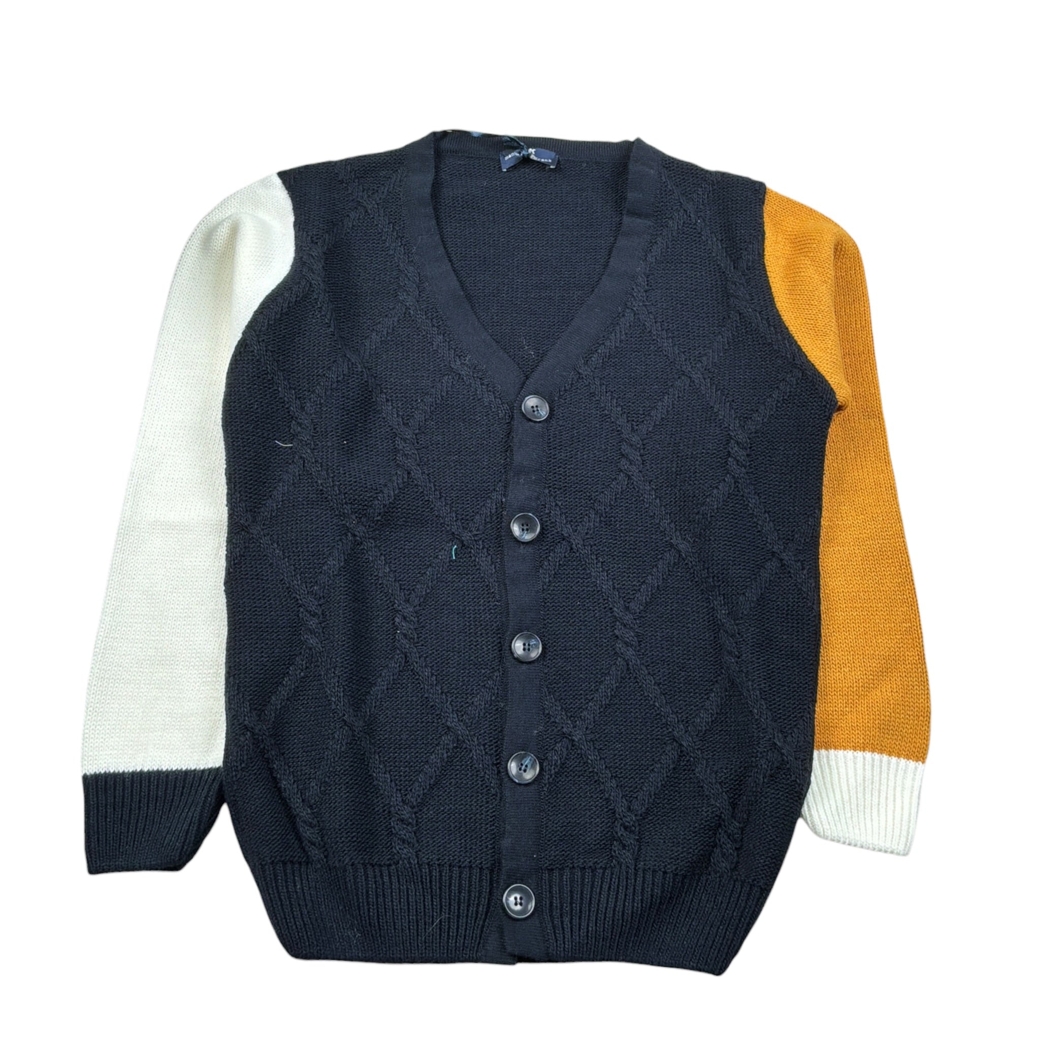 Manuel & Frank Cardigan tinta unita con Maniche In Contrasto Blu per Bambino MF4371R BLU MANUEL & FRANK 