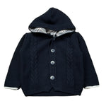 Manuel & Frank Cardigan tinta unita con Cappuccio Blu per Neonato MF4394I BLU MANUEL & FRANK 