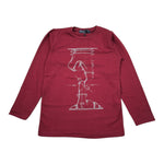 Manuel & Frank Shirt tinta unita Girocollo con Stampa Bordeaux per Bambino MF7003B BORDEAUX MANUEL & FRANK 