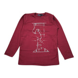 Manuel & Frank Shirt tinta unita Girocollo con Stampa Bordeaux per Bambino MF7003B BORDEAUX MANUEL & FRANK 