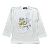 Manuel & Frank Shirt tinta unita Girocollo con Stampa Bianco per Bambino MF7110B BIANCO MANUEL & FRANK 