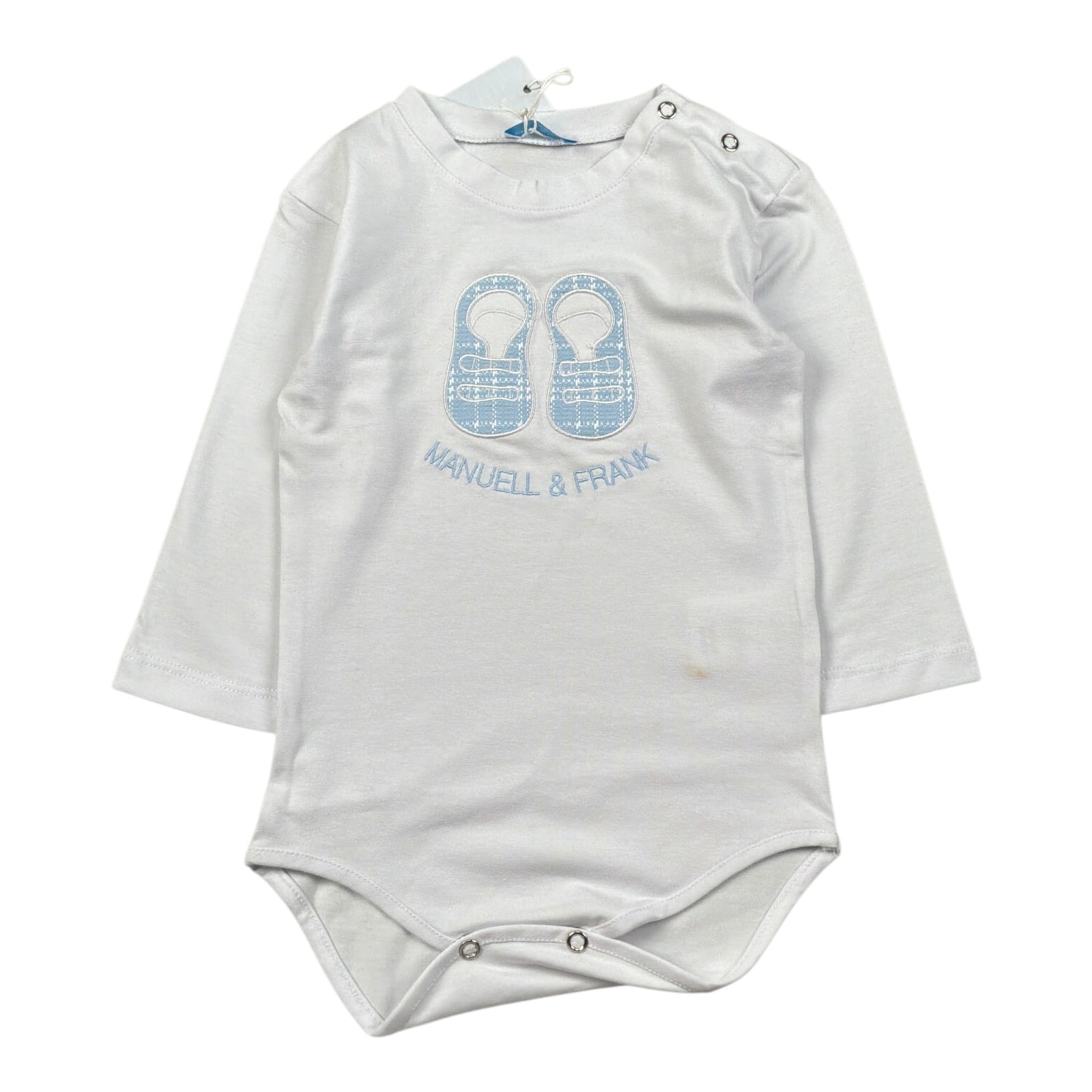 Manuel & Frank Body tinta unita Manica Lunga con Stampa Bianco per Neonato MF7178I BIANCO MANUEL & FRANK 