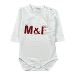 Manuel & Frank Body Manica Lunga tinta unita con Stampa Bianco per Bambino MF7311IJ BIANCO MANUEL & FRANK 