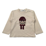 Manuel Ritz Shirt Girocollo tinta unita con Logo Beige per Bambino MR3232 BEIGE MANUEL RITZ 