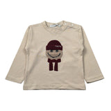 Manuel Ritz Shirt Girocollo tinta unita con Logo Beige per Bambino MR3232 BEIGE MANUEL RITZ 