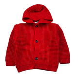 Manuell & Frank Cardigan tinta unita con Cappuccio Rosso per Neonato MF4165I ROSSO MANUELL & FRANK 