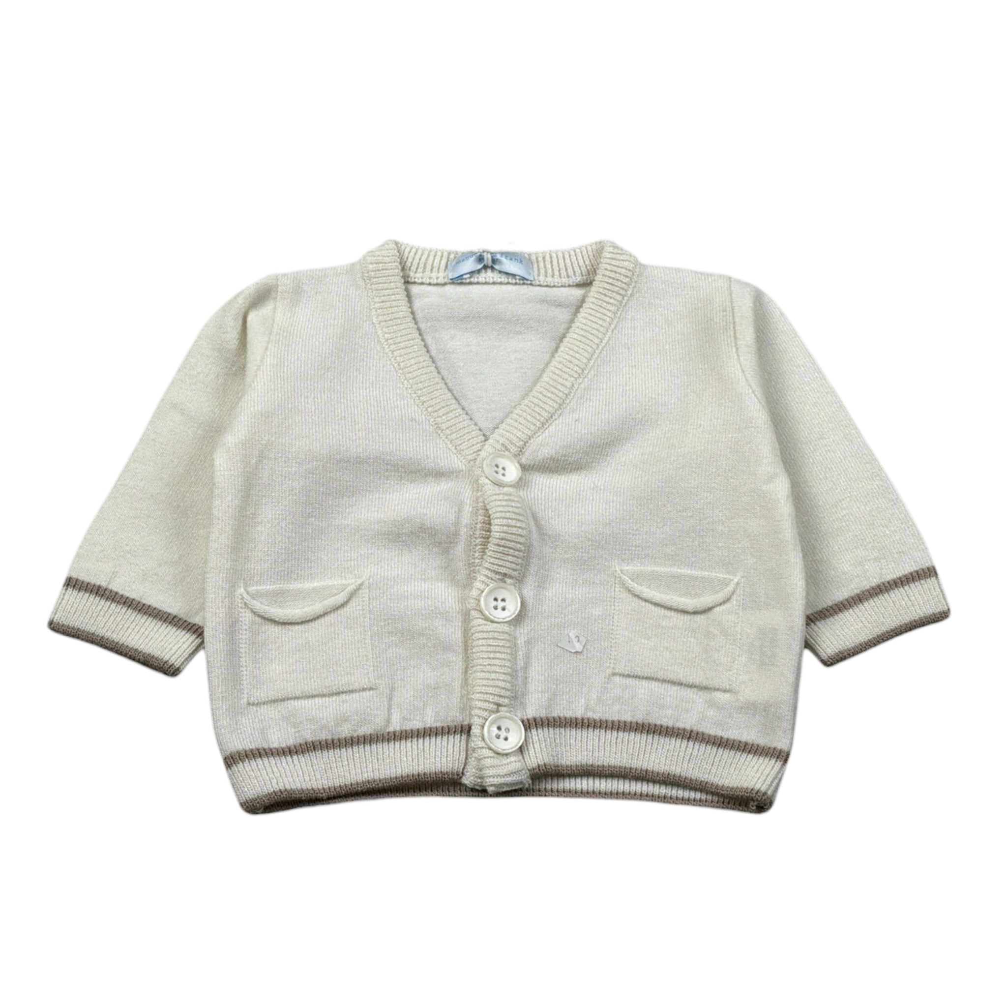 Manuell & Frank Cardigan tinta unita Scollo A V Panna per Neonato MF4220I PANNA MANUELL & FRANK 