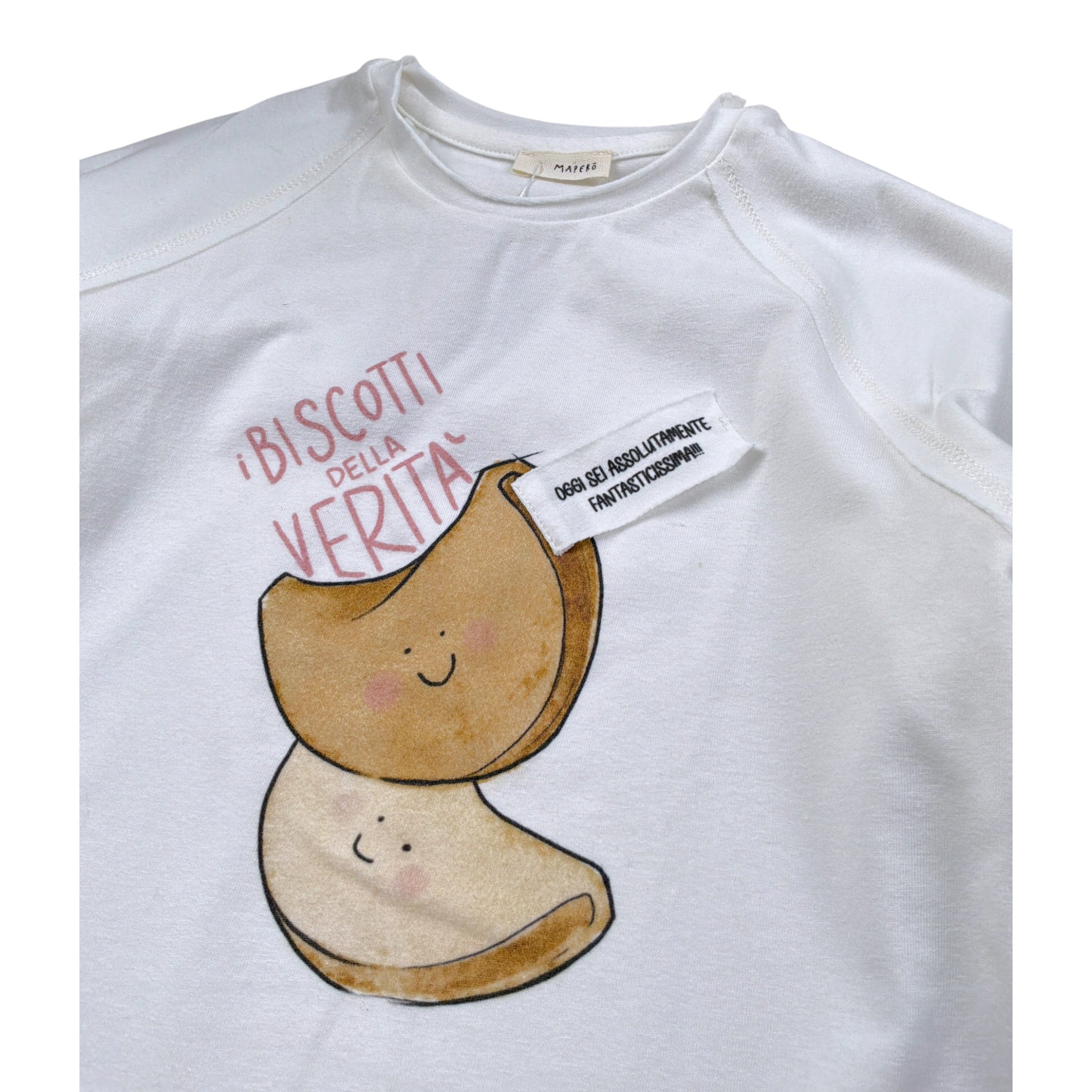 Mapero' Shirt tinta unita con Stampa Bianco per Bambina M32152 BIANCO MAPERO' 