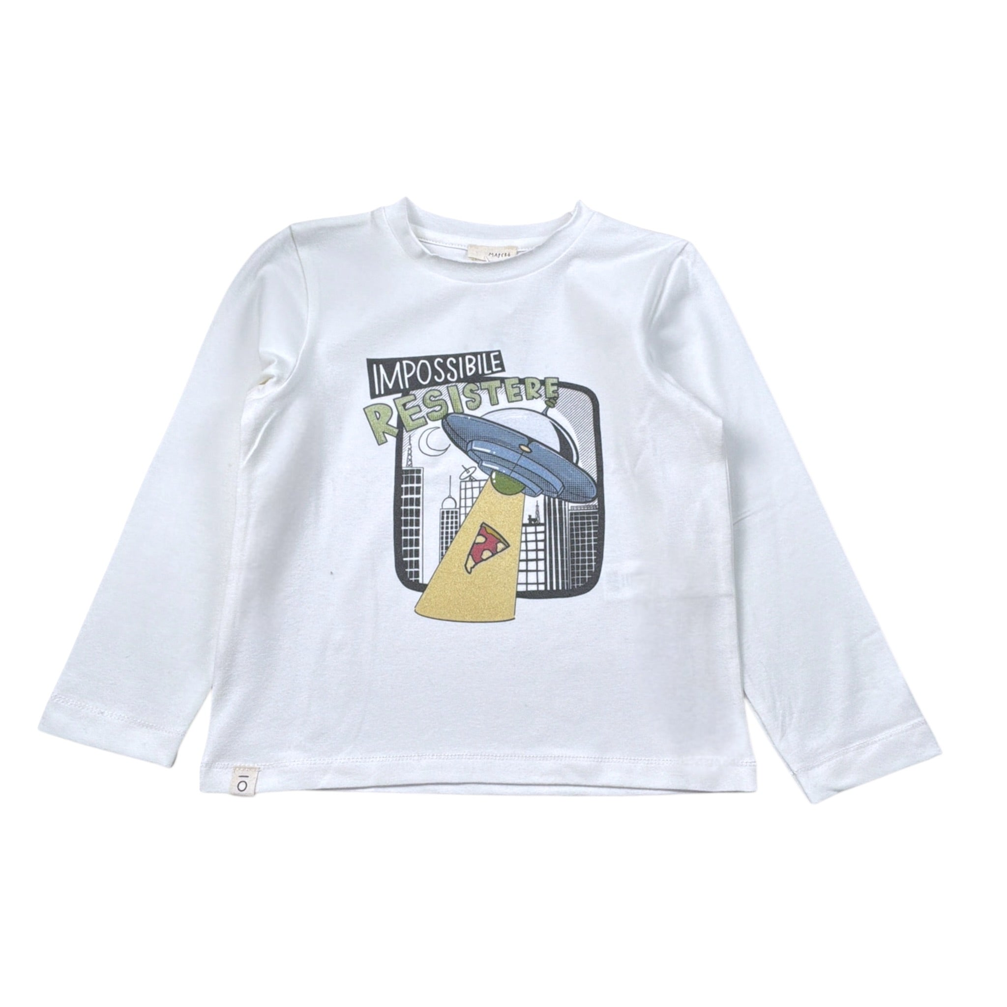 Mapero' Shirt tinta unita con Stampa Bianco per Bambino M32179 BIANCO MAPERO' 