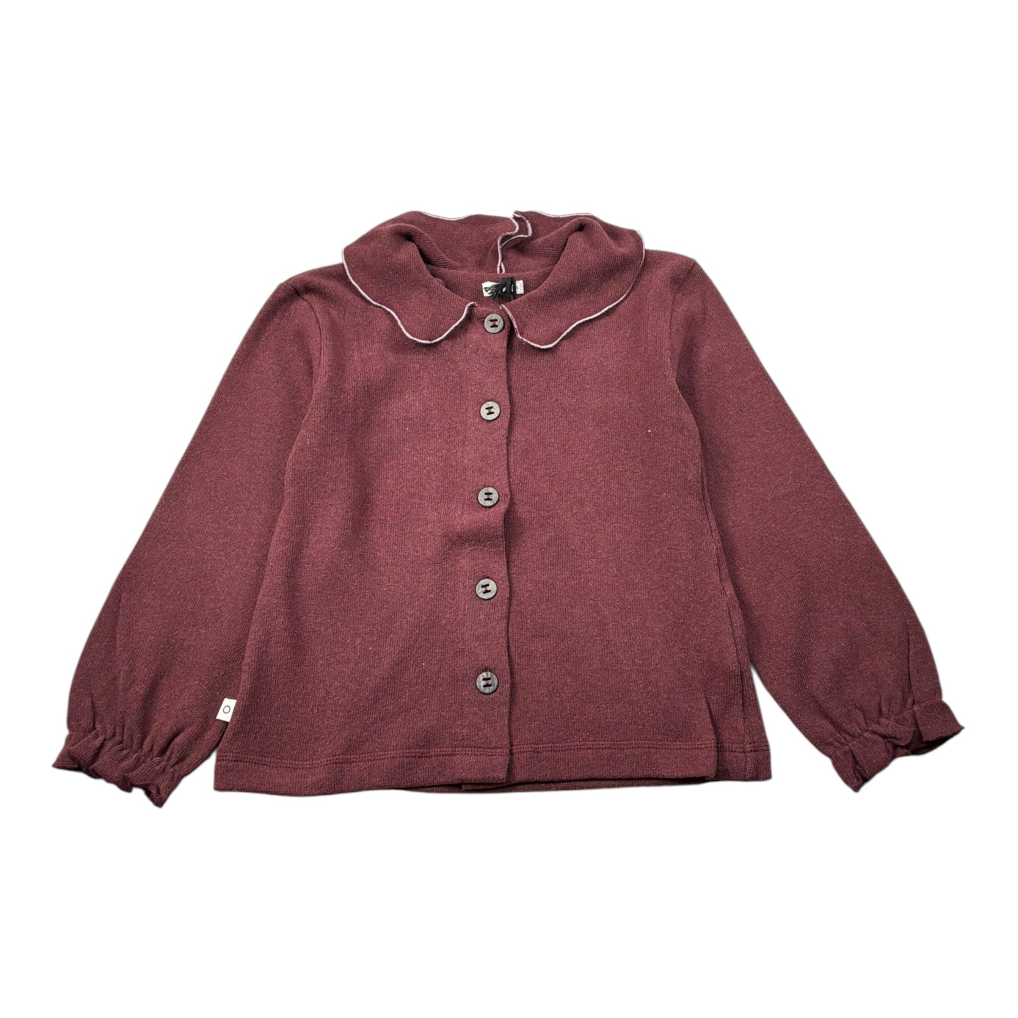 Mapero' Maglia tinta unita con Colletto E Bottoni Bordeaux per Bambina M32321 BORDEUAX MAPERO' 