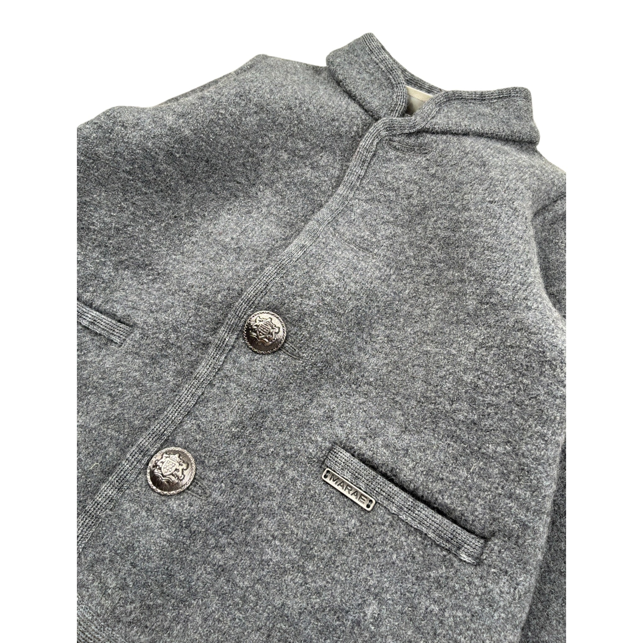 Marae Kids Cappotto tinta unita con Bottoni Grigio per Bambina 3386 GRIGIO MARAE KIDS 