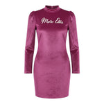 Marc Ellis Abito tinta unita con Stampa In Velluto Magenta per Bambina JMJDR00108 MAGENTA MARC ELLIS 