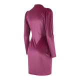 Marc Ellis Abito tinta unita con Stampa In Velluto Magenta per Bambina JMJDR00108 MAGENTA MARC ELLIS 