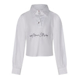 Marc Ellis Camicia tinta unita con Stampa Bianco per Bambina JMJSH00242 BIANCO MARC ELLIS 