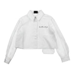 Marc Ellis Camicia tinta unita Modello Crop con Logo Bianco per Bambina JMJSH02326 BIANCO MARC ELLIS 