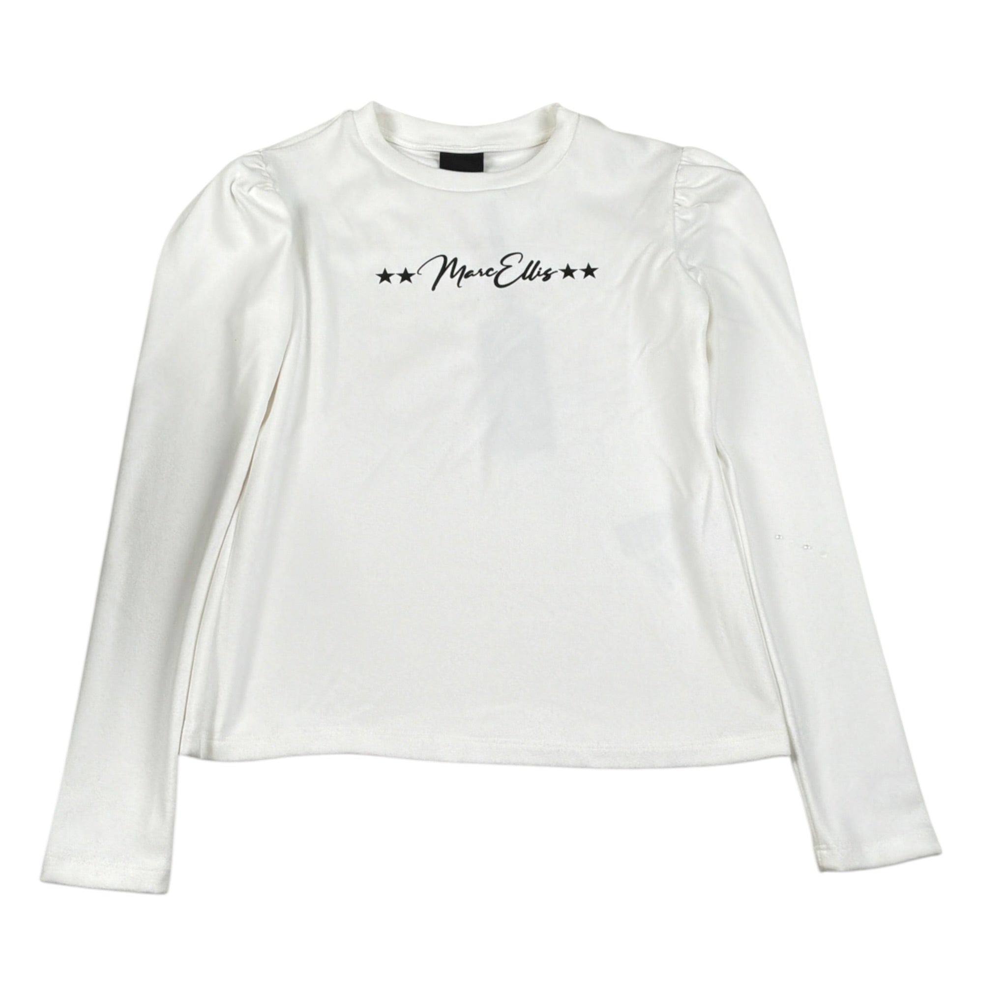 Marc Ellis Felpa tinta unita con Stampa Bianco per Bambina JMJST02224 BIANCO MARC ELLIS 