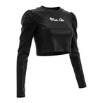 Marc Ellis Maglia tinta unita con Stampa In Velluto Nero per Bambina JMJTS00103 NERO MARC ELLIS 